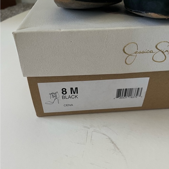Jessica Simpson Cena Lace Up Black Suede Pointy Toe Heels Women's Size 8 - Picture 14 of 14